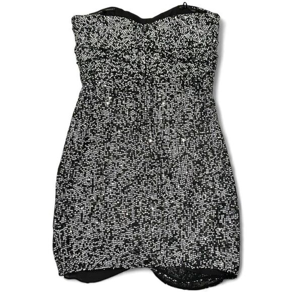 BADGLEY MISCHKA Collection Silk Sequined Wrap Dress 12 Formal Party Celebration - Picture 3 of 15